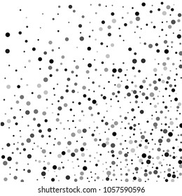 Vector black-white confetti on transparent background. Falling tinsel and confetti from minimalistic geometrical confetti and ribbons. Flat falling glitter. Abstract triangles and ribbons on label.