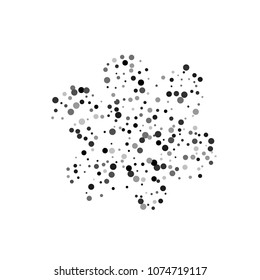 Vector black-white confetti on transparent background. Falling tinsel and confetti from minimalistic geometrical confetti and ribbons. Flat falling glitter. Abstract triangles and ribbons on label.