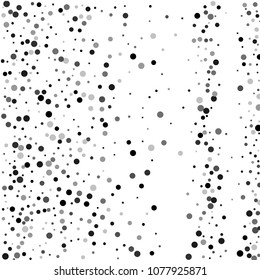 Vector black-white confetti on transparent background. Falling tinsel and confetti from minimalistic geometrical confetti and ribbons. Flat falling glitter. Abstract triangles and ribbons on label.