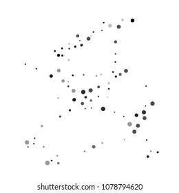 Vector black-white confetti on transparent background. Falling tinsel and confetti from minimalistic geometrical confetti and ribbons. Flat falling glitter. Abstract triangles and ribbons on label.