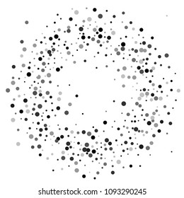 Vector black-white confetti on transparent background. Falling tinsel and confetti from minimalistic geometrical confetti and ribbons. Flat falling glitter. Abstract triangles and ribbons on label.