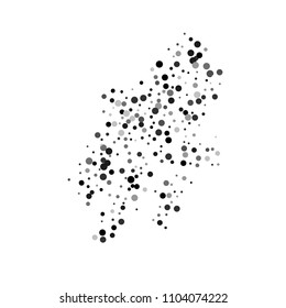 Vector black-white confetti on transparent background. Falling tinsel and confetti from minimalistic geometrical confetti and ribbons. Flat falling glitter. Abstract triangles and ribbons on label.