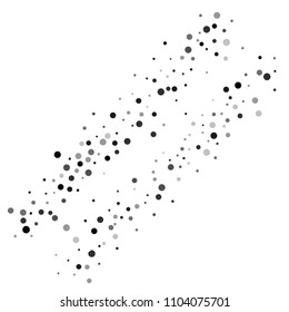 Vector black-white confetti on transparent background. Falling tinsel and confetti from minimalistic geometrical confetti and ribbons. Flat falling glitter. Abstract triangles and ribbons on label.