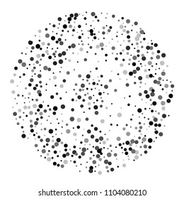 Vector black-white confetti on transparent background. Falling tinsel and confetti from minimalistic geometrical confetti and ribbons. Flat falling glitter. Abstract triangles and ribbons on label.