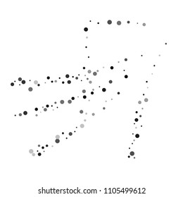 Vector black-white confetti on transparent background. Falling tinsel and confetti from minimalistic geometrical confetti and ribbons. Flat falling glitter. Abstract triangles and ribbons on label.