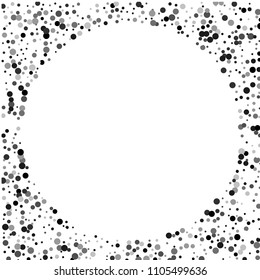 Vector black-white confetti on transparent background. Falling tinsel and confetti from minimalistic geometrical confetti and ribbons. Flat falling glitter. Abstract triangles and ribbons on label.