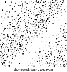 Vector black-white confetti on transparent background. Falling tinsel and confetti from minimalistic geometrical confetti and ribbons. Flat falling glitter. Abstract triangles and ribbons on label.
