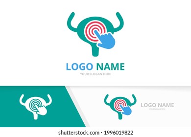 Vektorblase und Cursor-Logo-Kombination. Design-Vorlage für den Harntrakt-Logotyp.