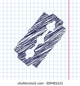 Vector blade icon isolated on copybook background. Eps10 