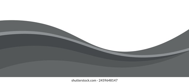 Elemento de curva de fondo de línea negra de Vector con espacio en blanco para el diseño de texto y mensajes, capas superpuestas, Vector	