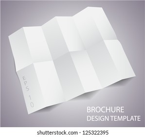 Vector Blank 8 parts folded flyer