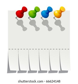 vector blank advertisement paper with push pins