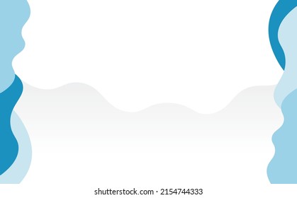 Vector blank background with blue curved shapes in the left and right side. Background for banner, cover, card, backdrop, editable template, and wallpaper.