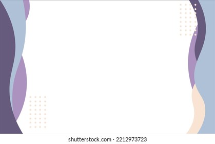 Vector blank background with purple and beige colored curved shapes in the left and right side. Background for banner, cover, card, backdrop, editable template, and wallpaper.