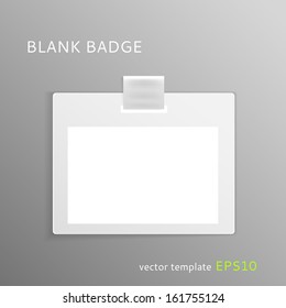 Vector blank badge isolated on gray background
