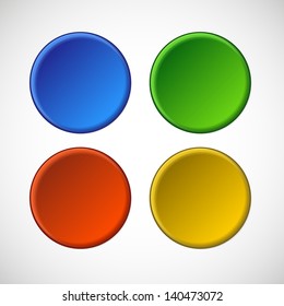 Vector blank badge template illustration in four colors