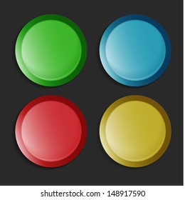 Vector blank badge template illustration in four colors