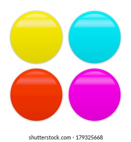 Vector blank badge template illustration in four colors 
