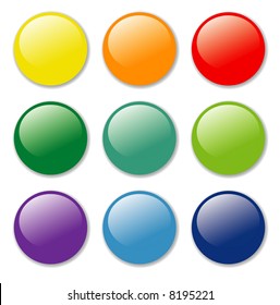 vector blank badges in nine colors