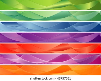 vector blank banners in seven color variations