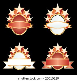 vector blank banners with stars