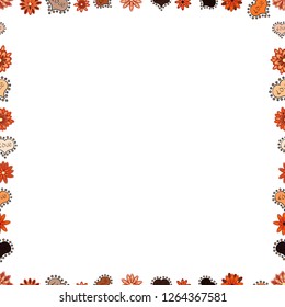 Vector. Blank beige, white and orange square cadre rectangle label elegant sketches painted by hands scribble border. Vintage doodle sketch picture frame doodle labels. Hand drawn frames.