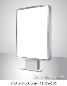 cartelera en blanco vectorial en marco metálico