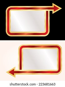 vector blank billboards with arrows and bulb lamps 