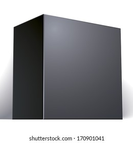 Vector blank black box isolated on white background, template for your package design, put your image over the pack, illustration eps 8.