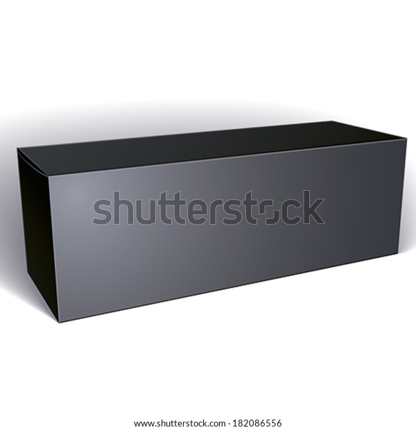 Vector Blank Black Box Isolated On Stock Vector (Royalty Free) 182086556