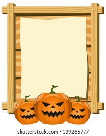 Vector of blank board in halloween theme