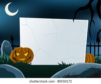 Vector of blank board in halloween theme. All objects are in separated layers. See my portfolio for other blank board theme