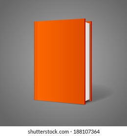 Vector blank book cover perspective. Vertical Template.