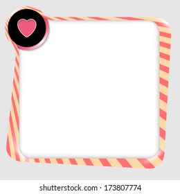vector blank box for any text with heart