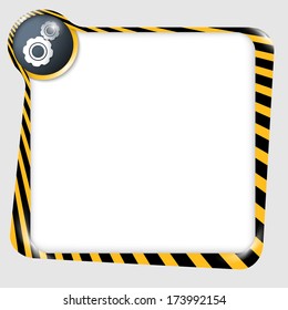 vector blank box for any text with cogwheels