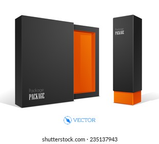 Vector blank box on white background with shadow.