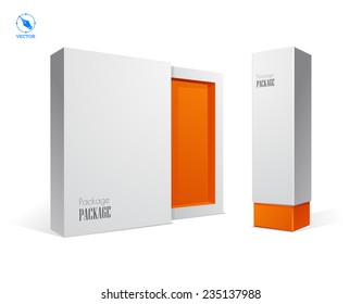 Vector blank box on white background with shadow.