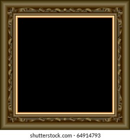 vector blank brown and golden baroque frame