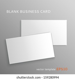 Vector blank business card isolated on gray background