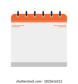 Vector de un calendario en blanco con la parte superior de la espiral