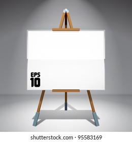 Vector Blank Canvas on Painting Easel