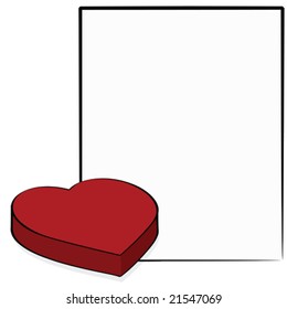 Vector blank card with a heart box, ideal for Valentine's Day