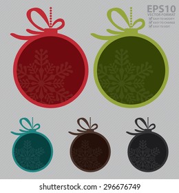 Vector : Blank Christmas Ball Sticker, Label, Sign or Icon 