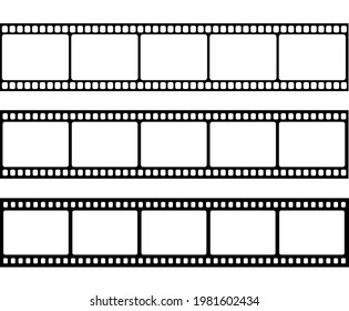 Tira de película de cine en blanco vectorial.