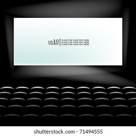 Vector Blank Cinema Screen Lighting With Seats