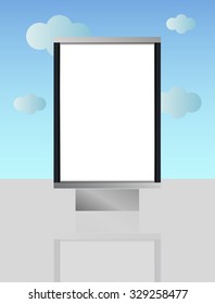 Vector blank citylight lightbox in the street - cartoon illustration