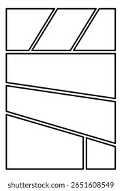 Vector blank comik book or manga storyboard for sketches. Comic stripe template, illustration, vector.