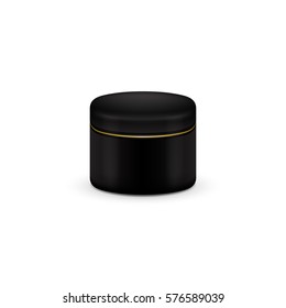 Vector Blank Cosmetic Container for Cream, Powder or Gel. Black color