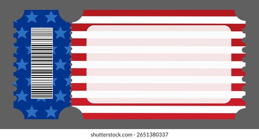 Vector blank coupon or discount ticket with sales and special offers for traditional holidays in the United States of America.