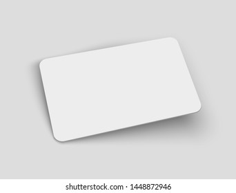 Vector blank credit card mock up with shadow. 